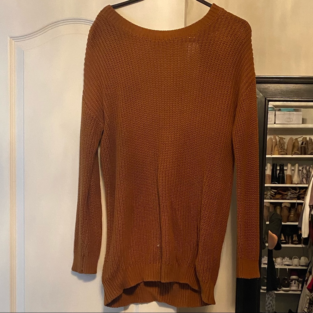 womens open back sweater